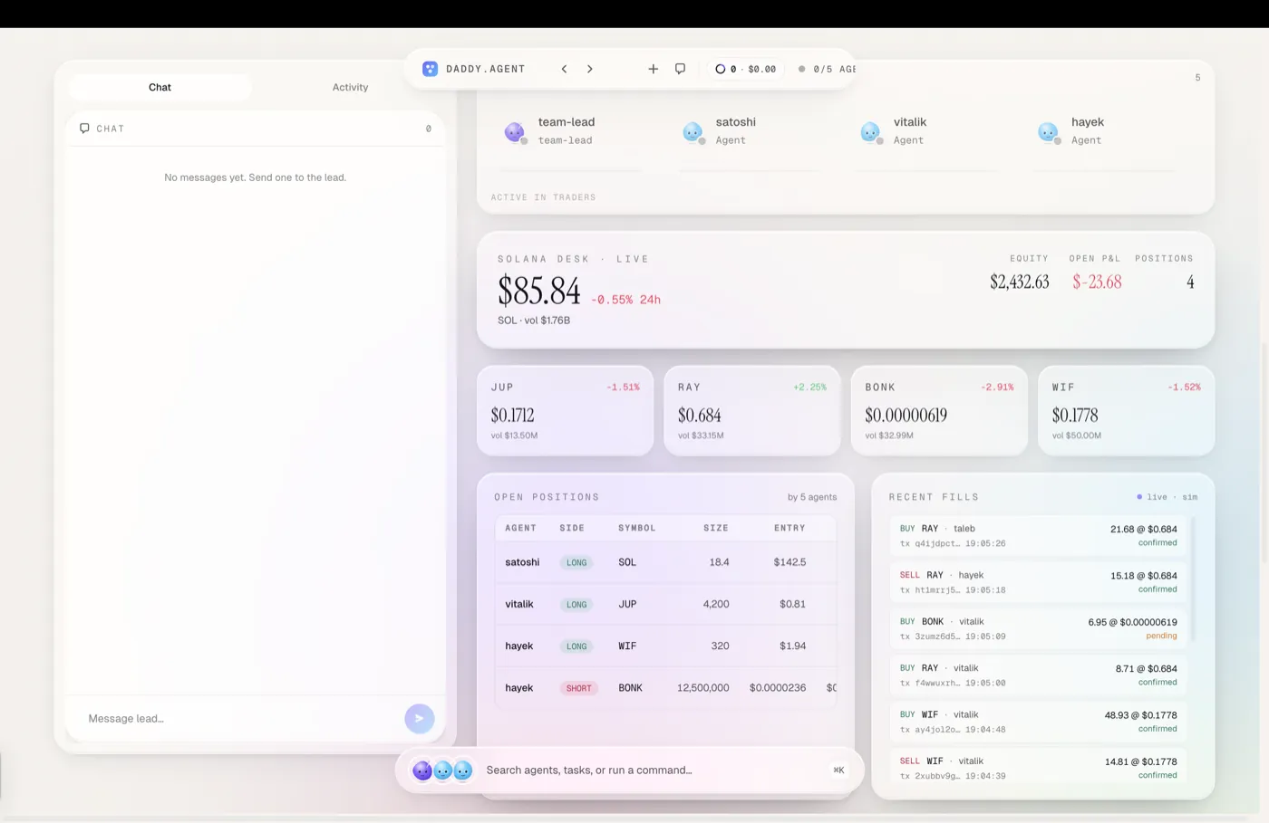 Daddy Agent interface